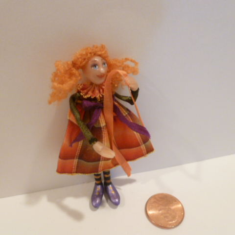 Girl Doll made by Kathi Kuti (broken thumb) - Click Image to Close